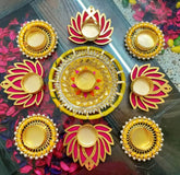 Lotus Gotta Rangoli Set, TableTop decor, Gift for her, Home Decor, Wedding/Anniversary Gift, Return Gift, Decorative Gift,